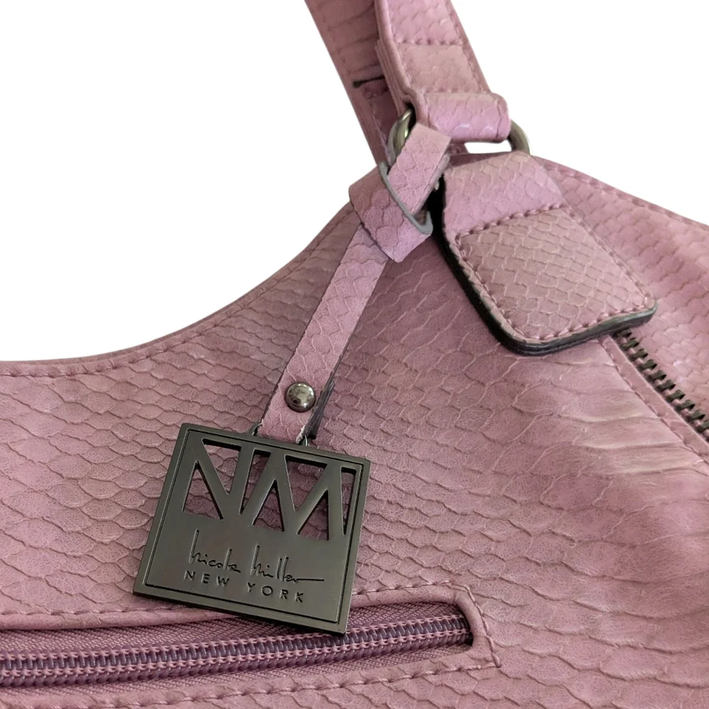 Nicole Miller Faux Leather Hobo Bag